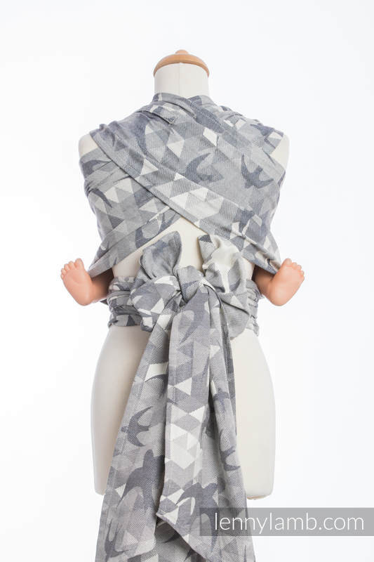 WRAP-TAI carrier Mini with hood/ jacquard twill / 80% cotton 14% linen 6% tussah silk / SWALLOWS GREY #babywearing
