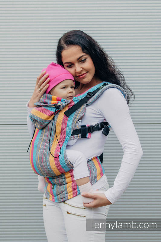 Mochila ergonómica, talla bebé, tejido espiga 100% algodón - LITTLE HERRINGBONE DAYLIGHTS - Segunda generación (grado B) #babywearing