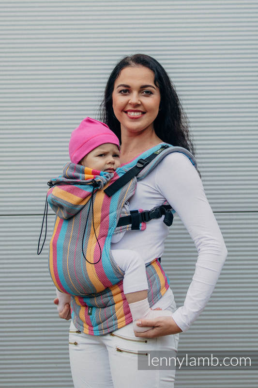 Ergonomic Carrier, Toddler Size, herringbone weave 100% cotton - LITTLE HERRINGBONE DAYLIGHTS - Second Generation #babywearing