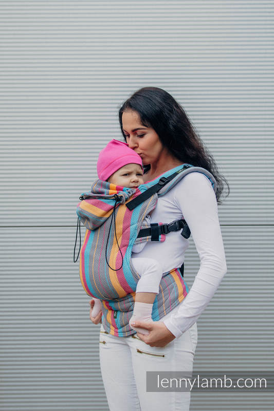 Mochila ergonómica, talla bebé, tejido espiga 100% algodón - LITTLE HERRINGBONE DAYLIGHTS - Segunda generación (grado B) #babywearing