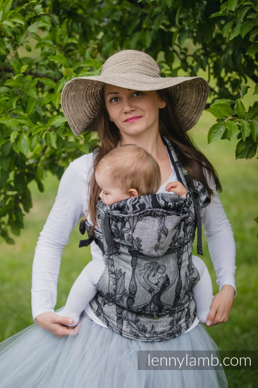 Ergonomic Carrier, Baby Size, jacquard weave 100% cotton - wrap conversion TIME (without skull) - Second Generation #babywearing