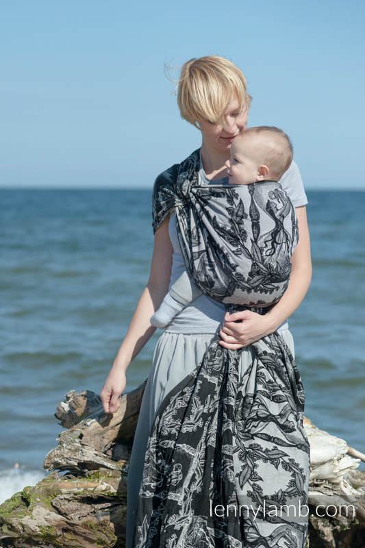 Baby Wrap, Jacquard Weave (100% cotton) - Time (without skull) - size S #babywearing