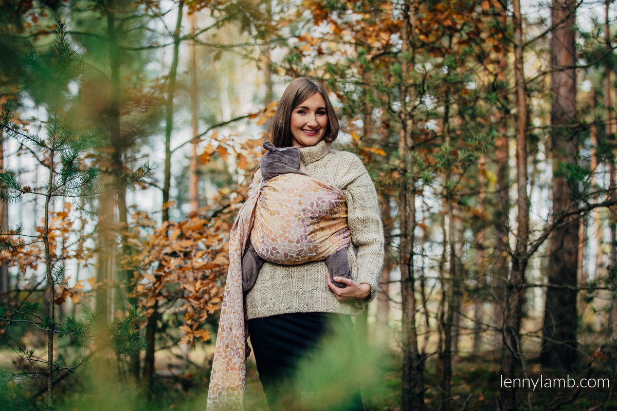 Żakardowa chusta kółkowa do noszenia dzieci, bawełna - KOLORY JESIENI - long 2.1m #babywearing
