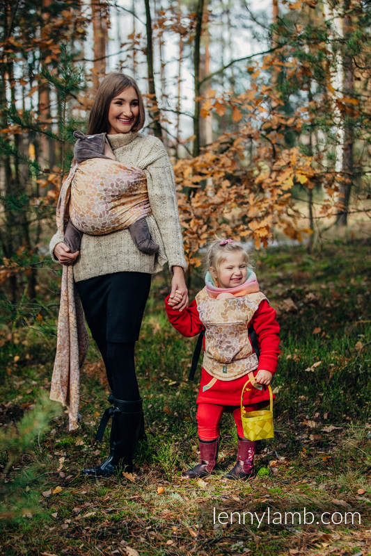 Nosidełko dla lalek z tkaniny chustowej - KOLORY JESIENI #babywearing