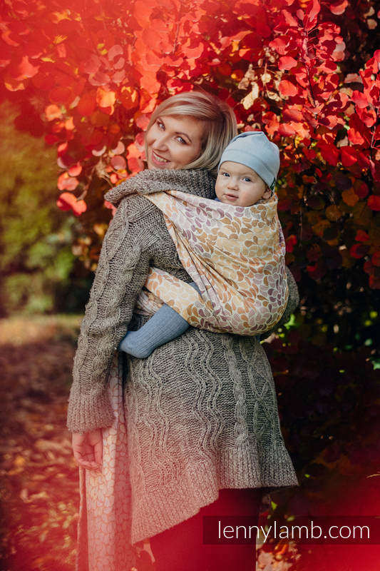 Żakardowa chusta do noszenia dzieci, bawełna - KOLORY JESIENI - rozmiar M #babywearing