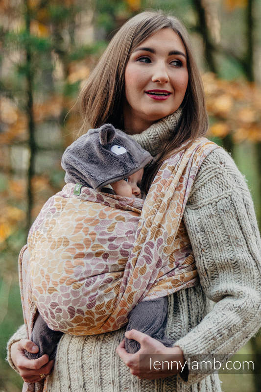 Baby Wrap, Jacquard Weave (100% cotton) - COLORS OF FALL - size XS (grade B) #babywearing
