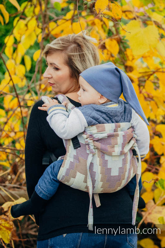 Lenny Buckle Onbuhimo baby carrier, standard size, crackle weave (100% cotton) - TRIO  #babywearing