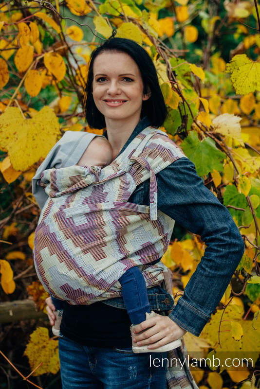 Nosidełko dla dzieci WRAP-TAI MINI, bawełna, splot crackle, z kapturkiem, TRIO  #babywearing