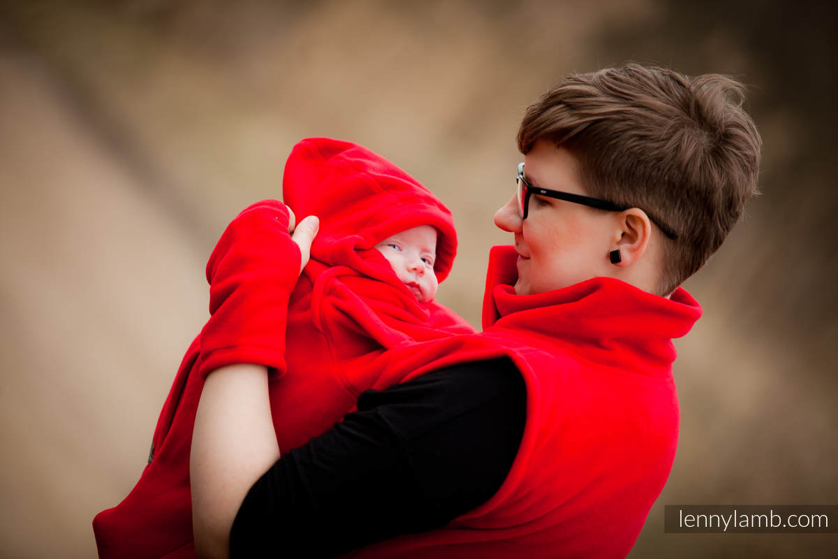 Bezrękawnik dla dwojga - rozmiar L- czerwony #babywearing