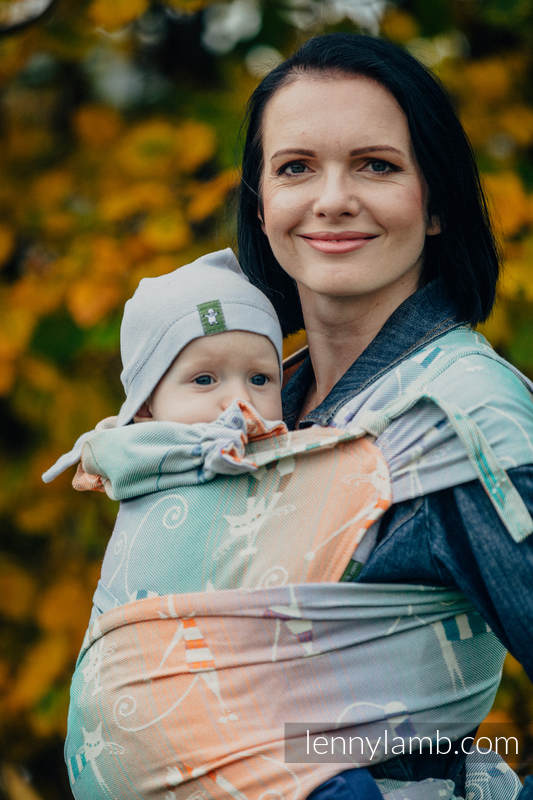 WRAP-TAI carrier Toddler with hood/ jacquard twill / 100% cotton / PLAYFUL CATS #babywearing