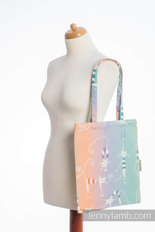 Shopping bag made of wrap fabric (100% cotton) - PLAYFUL CATS  #babywearing