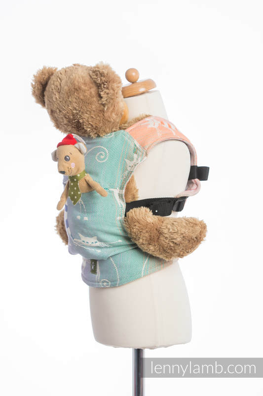 Doll Carrier made of woven fabric, 100% cotton - PLAYFUL CATS #babywearing