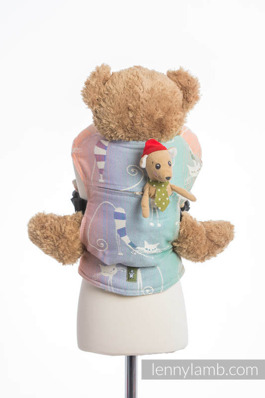 Doll Carrier made of woven fabric, 100% cotton - PLAYFUL CATS #babywearing