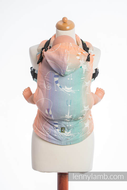 Nosidełko Ergonomiczne z tkaniny żakardowej 100% bawełna , Toddler Size, FIGLARNE KOTY - Druga Generacja #babywearing