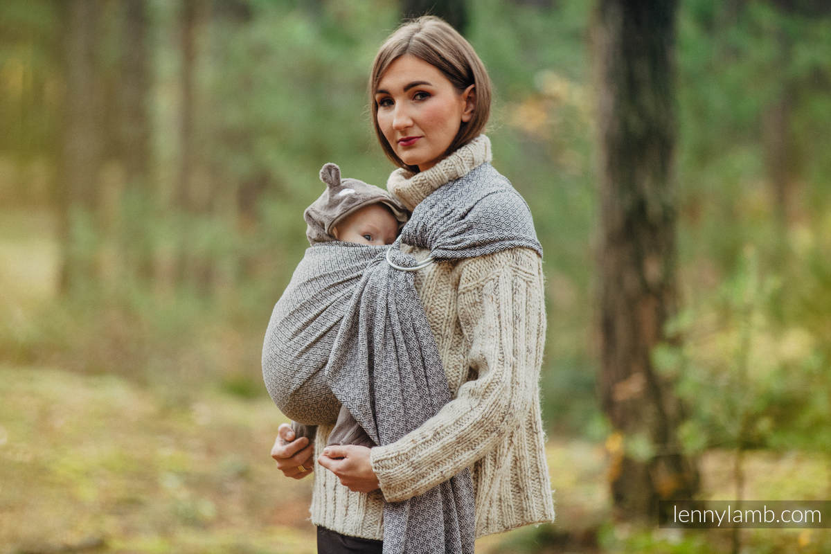 Ringsling, Jacquard Weave (100% cotton) - with gathered shoulder - LITTLE LOVE - MYSTERY - long 2.1m #babywearing