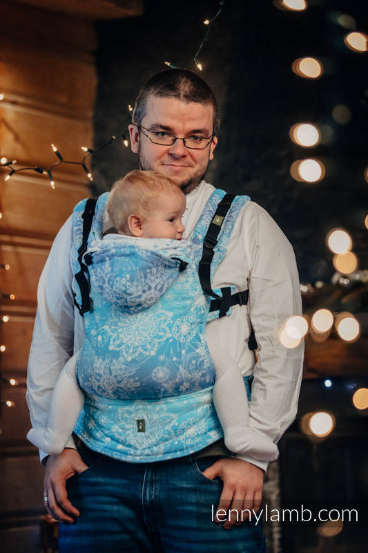 Ergonomic Carrier, Toddler Size, jacquard weave 100% cotton - SNOW QUEEN - Second Generation #babywearing