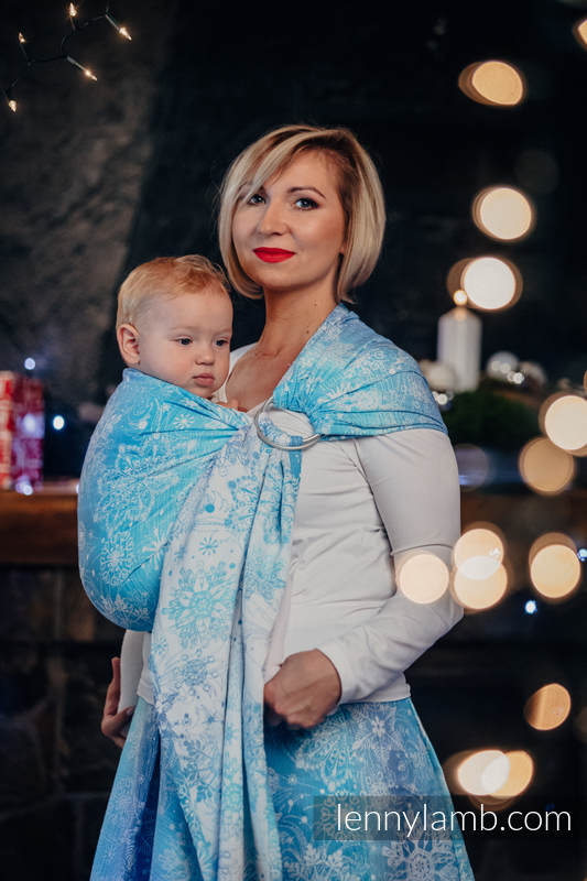 Ringsling, Jacquard Weave (100% cotton) - with gathered shoulder - SNOW QUEEN - long 2.1m #babywearing