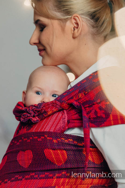 WRAP-TAI carrier Toddler with hood/ jacquard twill / 100% cotton / WARM HEARTS WITH CINNAMON  #babywearing
