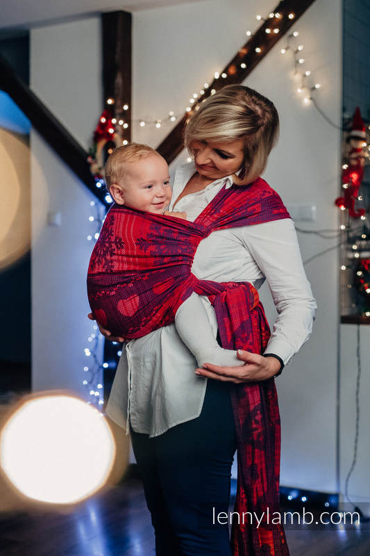 Baby Wrap, Jacquard Weave (100% cotton) - WARM HEARTS WITH CINNAMON  - size L #babywearing