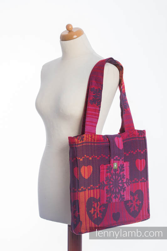 Shoulder bag made of wrap fabric (100% cotton) - WARM HEARTS WITH CINNAMON  - standard size 37cmx37cm #babywearing