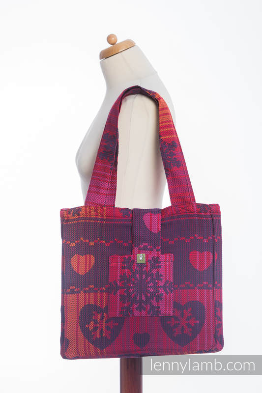 Shoulder bag made of wrap fabric (100% cotton) - WARM HEARTS WITH CINNAMON  - standard size 37cmx37cm #babywearing