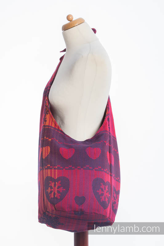 Hobo Tasche, hergestellt vom gewebten Stoff (100% Baumwolle) - WARM HEARTS WITH CINNAMON #babywearing