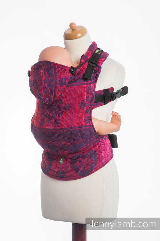 Ergonomic Carrier, Baby Size, jacquard weave 100% cotton - WARM HEARTS WITH CINNAMON - Second Generation #babywearing