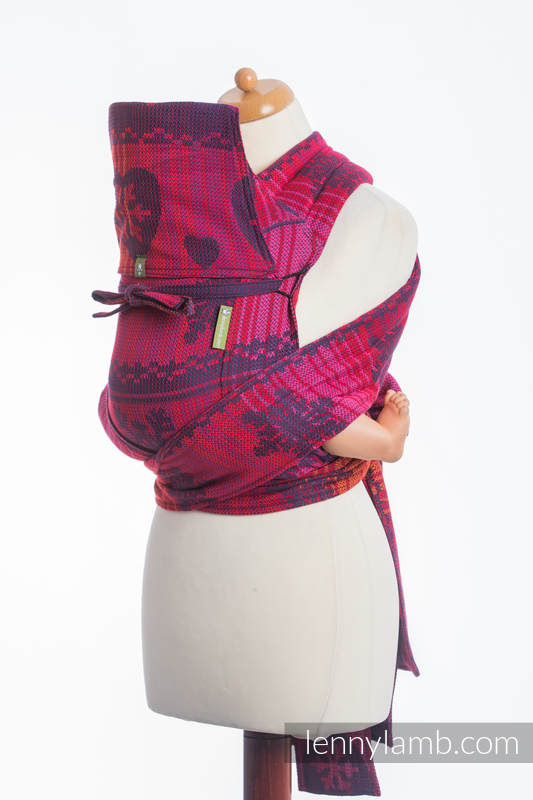 Mei Tai carrier Toddler with hood/ jacquard twill / 100% cotton / WARM HEARTS WITH CINNAMON  #babywearing
