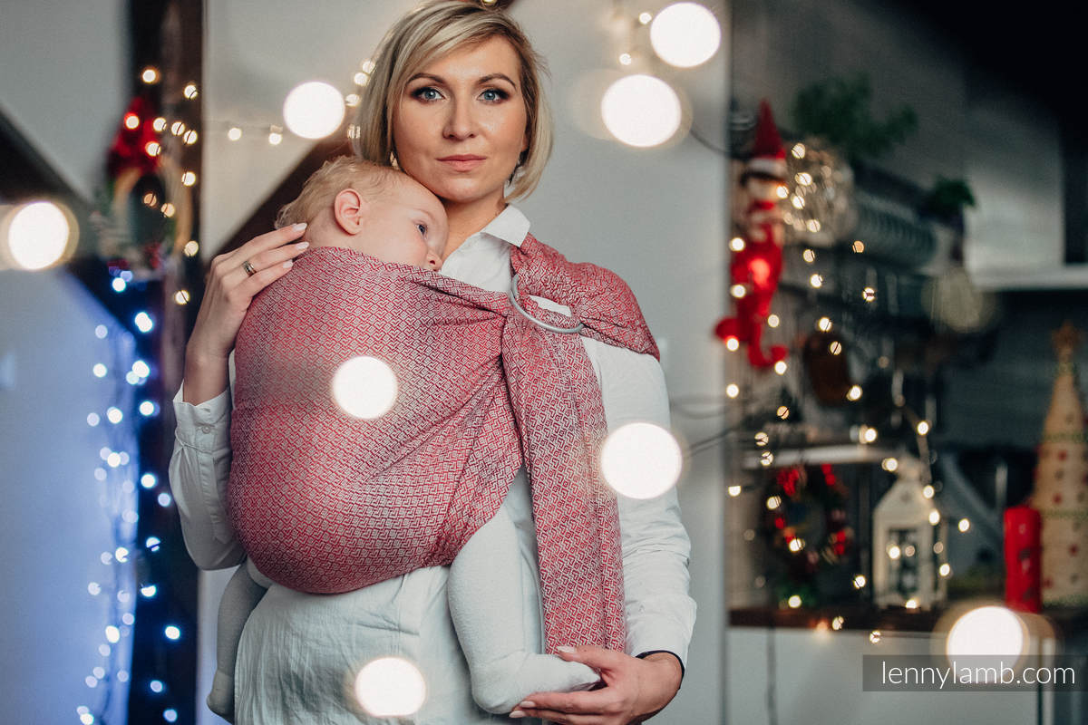 Żakardowa chusta kółkowa do noszenia dzieci, bawełna, ramię bez zakładek - LITTLE LOVE - MAGICZNE CHWILE - long 2.1m #babywearing