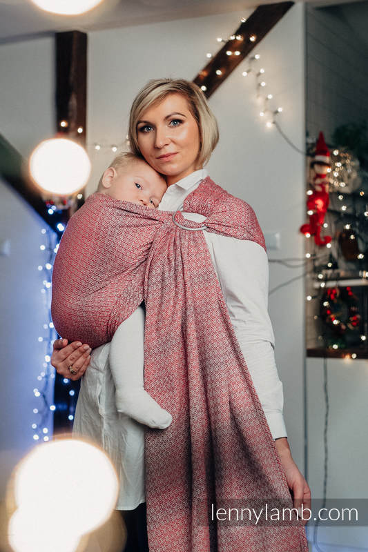 Ringsling, Jacquard Weave (100% cotton) - with gathered shoulder - LITTLE LOVE - MAGICAL MOMENTS - long 2.1m #babywearing