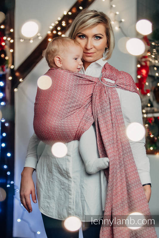 Żakardowa chusta kółkowa do noszenia dzieci, bawełna, ramię bez zakładek - LITTLE LOVE - MAGICZNE CHWILE - long 2.1m #babywearing
