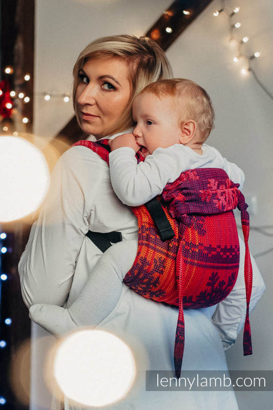 Lenny Buckle Onbuhimo baby carrier, standard size, jacquard weave (100% cotton) - WARM HEARTS WITH CINNAMON  #babywearing