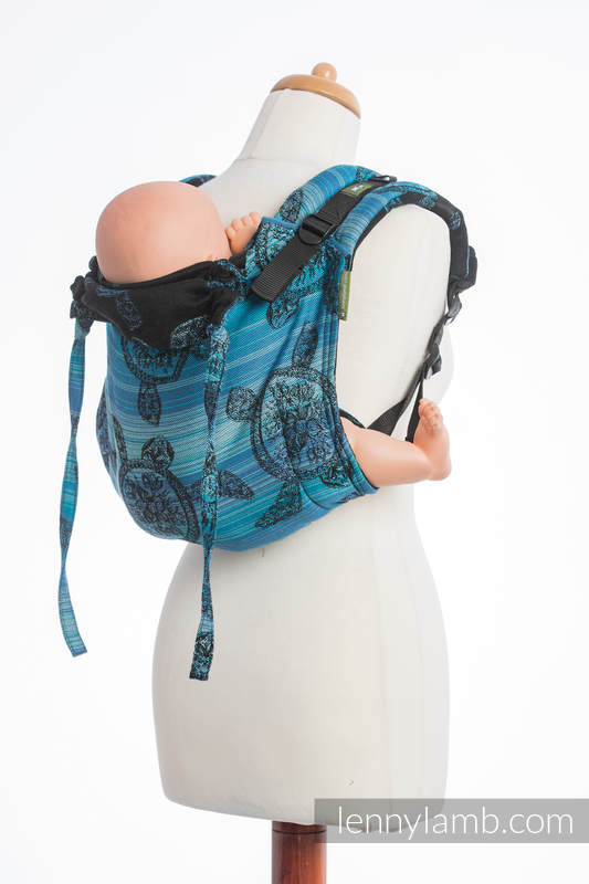 Lenny Buckle Onbuhimo baby carrier, standard size, jacquard weave (100% cotton) - SEA ADVENTURE DARK #babywearing
