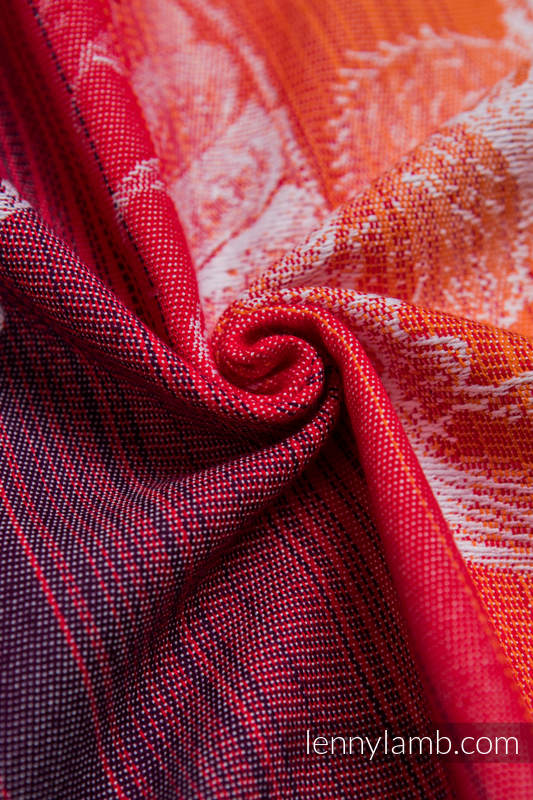 Baby Wrap, Jacquard Weave (100% cotton) - DRAGON ORANGE & RED - size L #babywearing