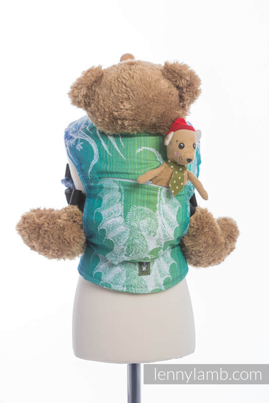 Doll Carrier made of woven fabric, 100% cotton  - DRAGON GREEN & BLUE  #babywearing