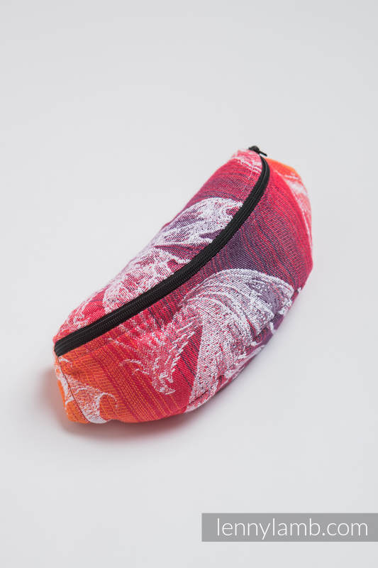 Waist Bag made of woven fabric, (100% cotton) - DRAGON ORANGE & RED #babywearing