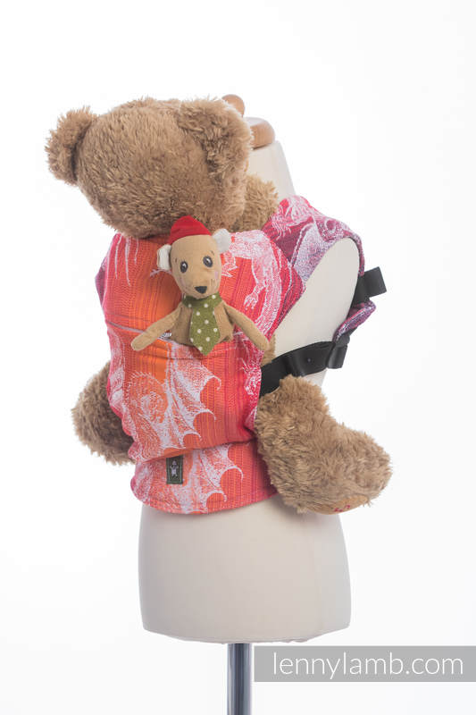 Doll Carrier made of woven fabric, 100% cotton  - DRAGON ORANGE & RED #babywearing