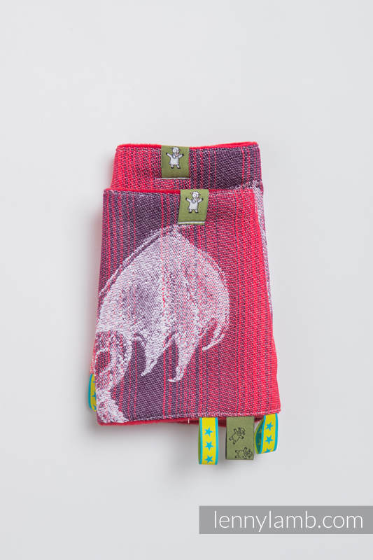 Drool Pads & Reach Straps Set, (60% cotton, 40% polyester) - DRAGON ORANGE & RED #babywearing