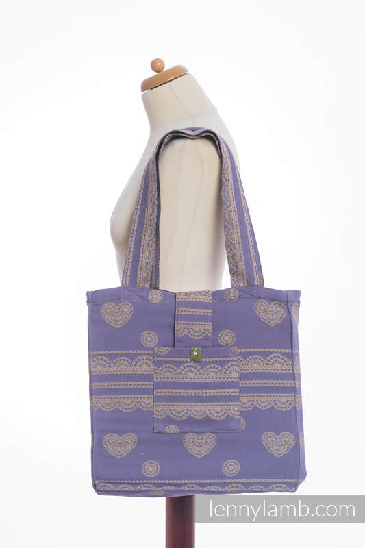 Shoulder bag made of wrap fabric (100% cotton) - PLUM LACE  - standard size 37cmx37cm #babywearing