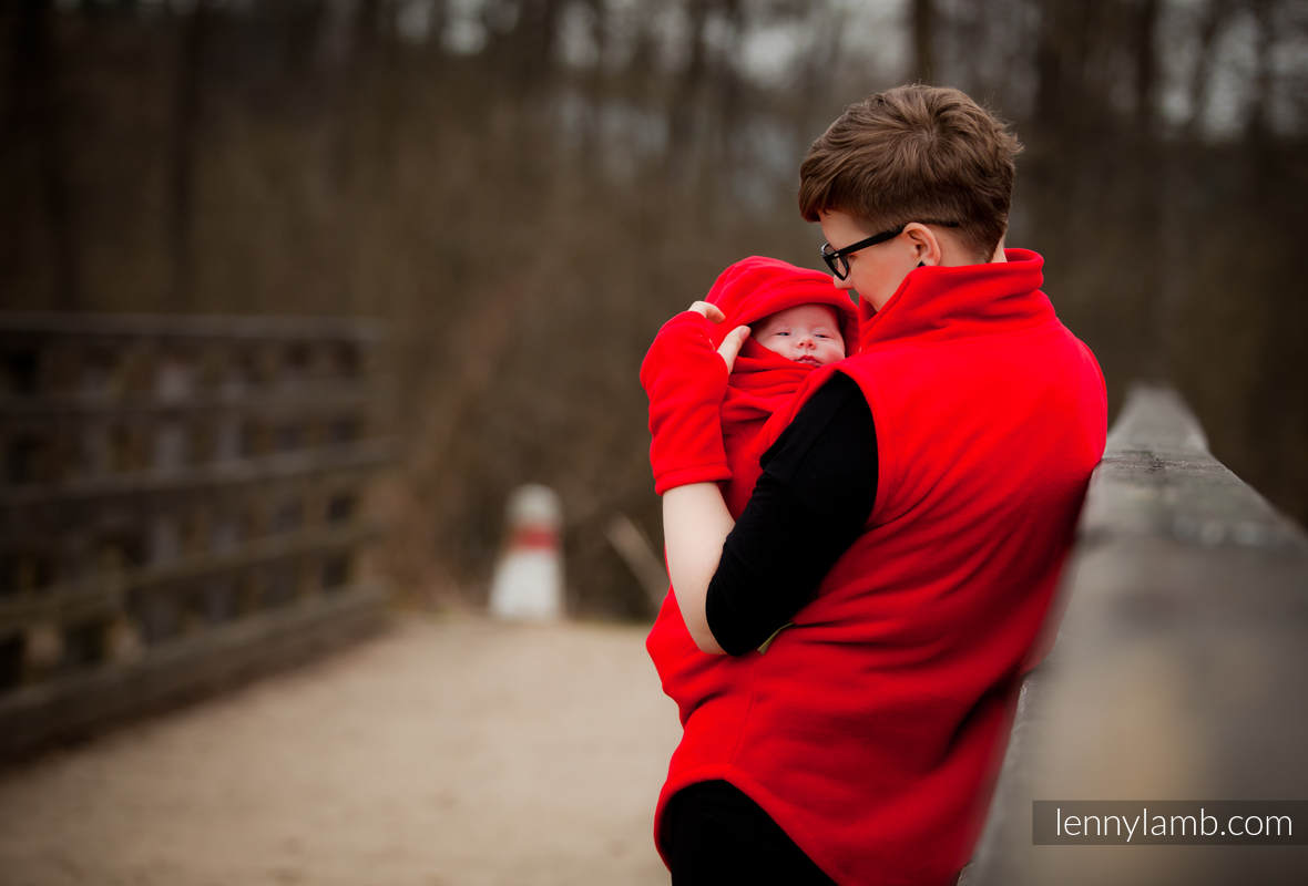 Fleece Babywearing Vest - size S - Red #babywearing