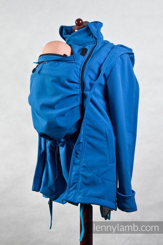 Kurtka do noszenia dzieci - Softshell - niebieska - L #babywearing
