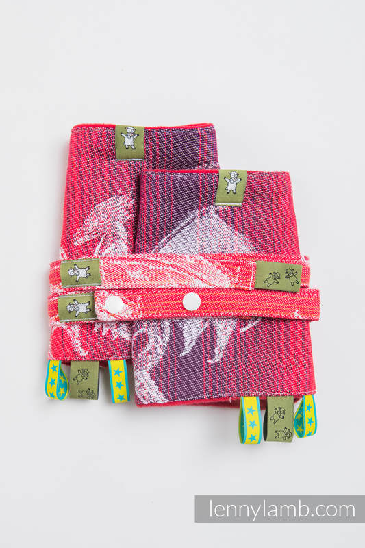 Drool Pads & Reach Straps Set, (60% cotton, 40% polyester) - DRAGON ORANGE & RED #babywearing