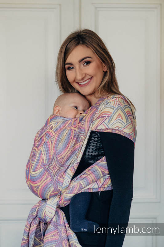 Żakardowa chusta do noszenia dzieci, bawełna - ILUMINACJA LIGHT - rozmiar XL (drugi gatunek) #babywearing