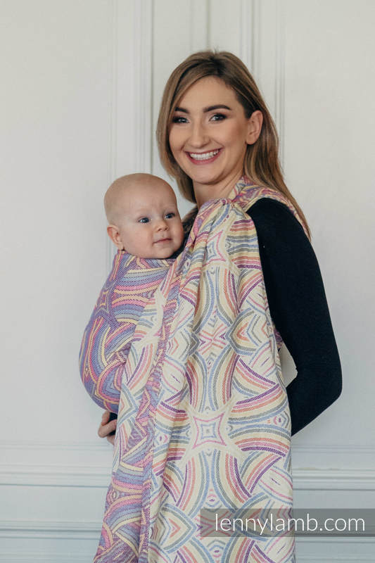 Żakardowa chusta do noszenia dzieci, bawełna - ILUMINACJA LIGHT - rozmiar L #babywearing