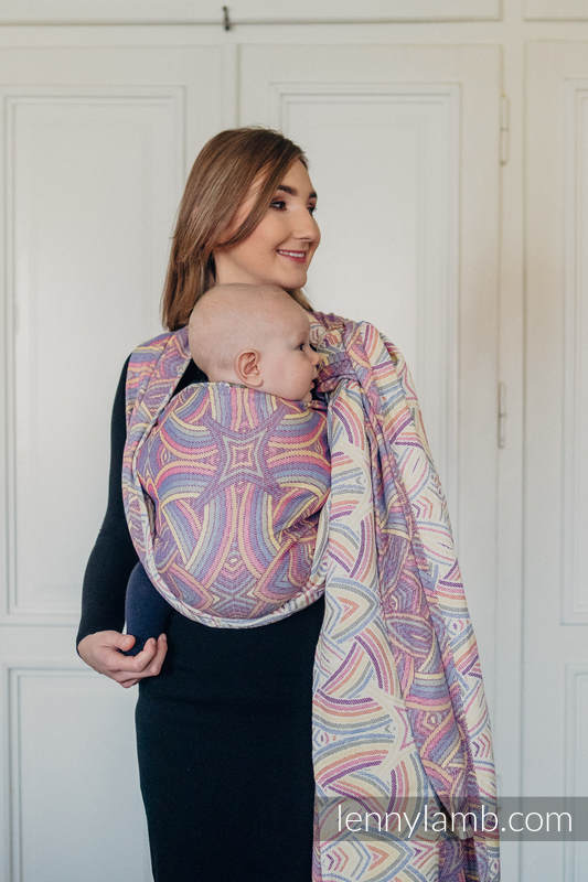Żakardowa chusta do noszenia dzieci, bawełna - ILUMINACJA LIGHT - rozmiar XL #babywearing
