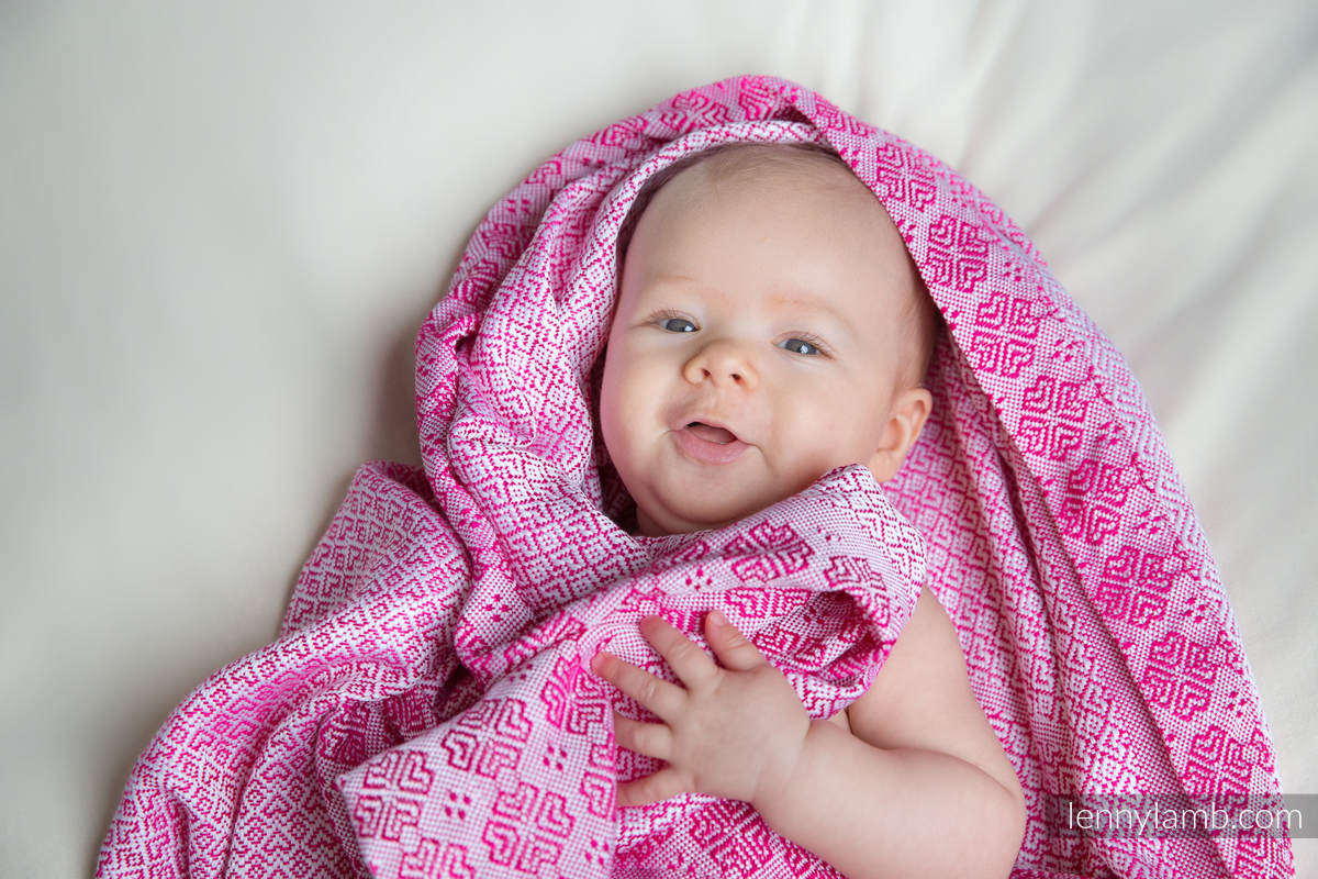 Couverture tissée (60 % coton, 40 % laine) Rose #babywearing