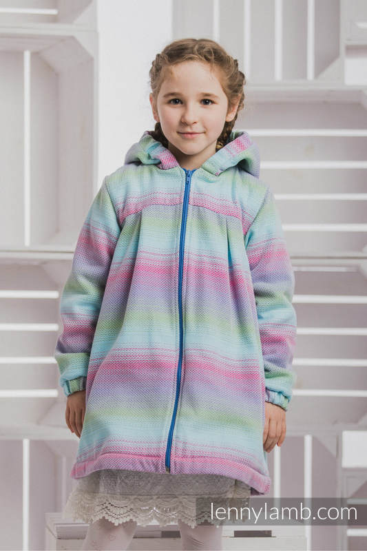 Manteau pour filles - taille 104 - LITTLE HERRINGBONE IMPRESSION avec Bleu #babywearing
