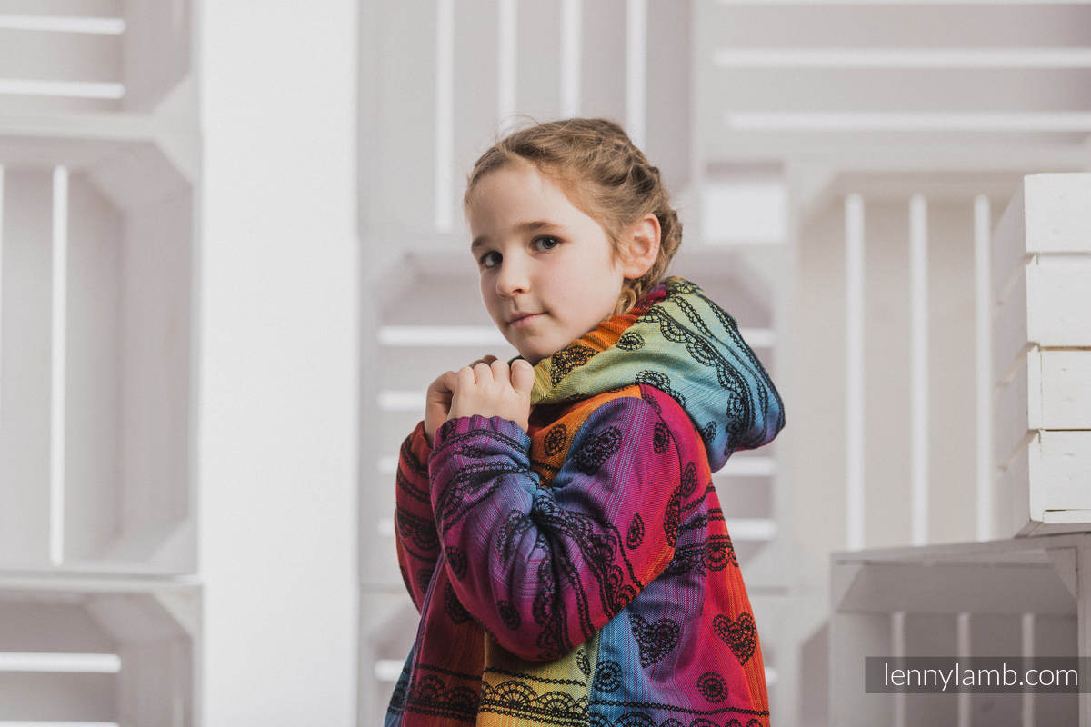 Abrigo para niñas - talla 128 - Rainbow Lace Dark con Negro #babywearing