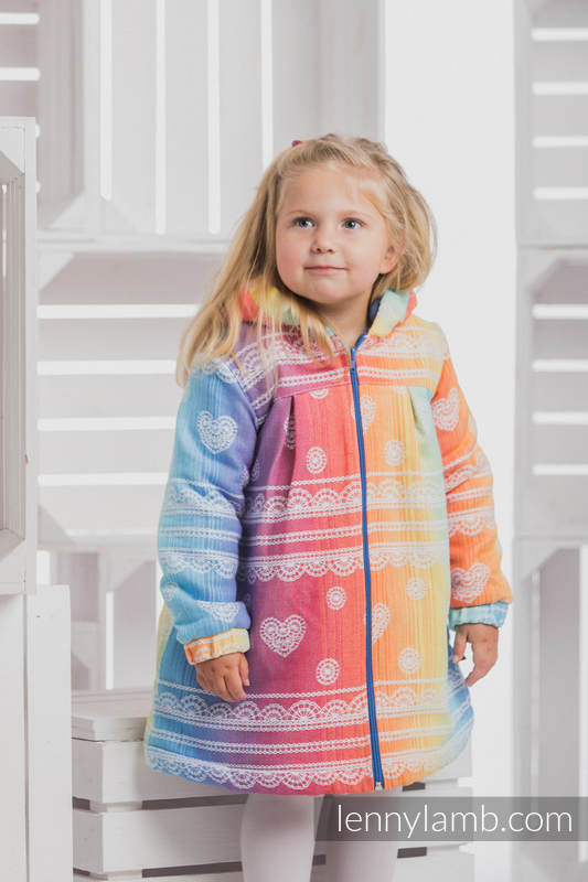 Mantel für  Mädchen - Größe 104 - RAINBOW LACE und Blau #babywearing
