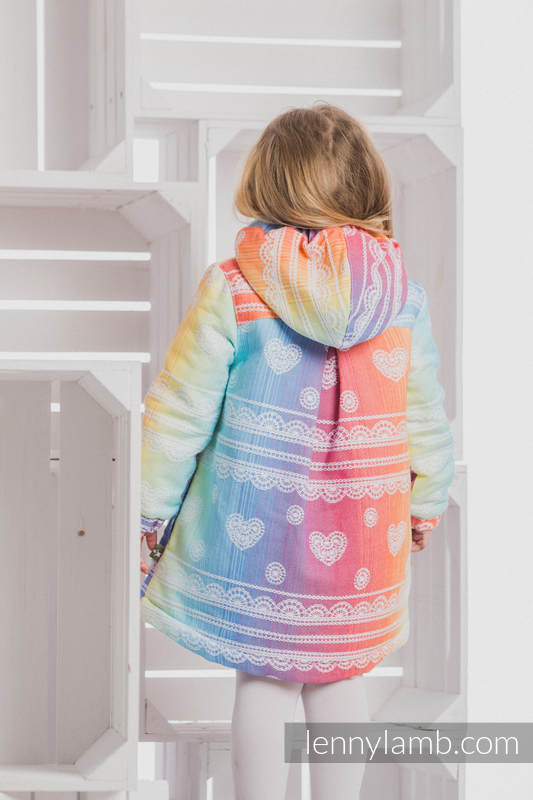 Mantel für  Mädchen - Größe 128 - RAINBOW LACE und Blau #babywearing